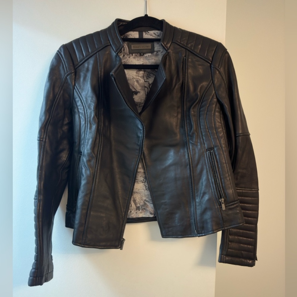 Women moto leather jacket